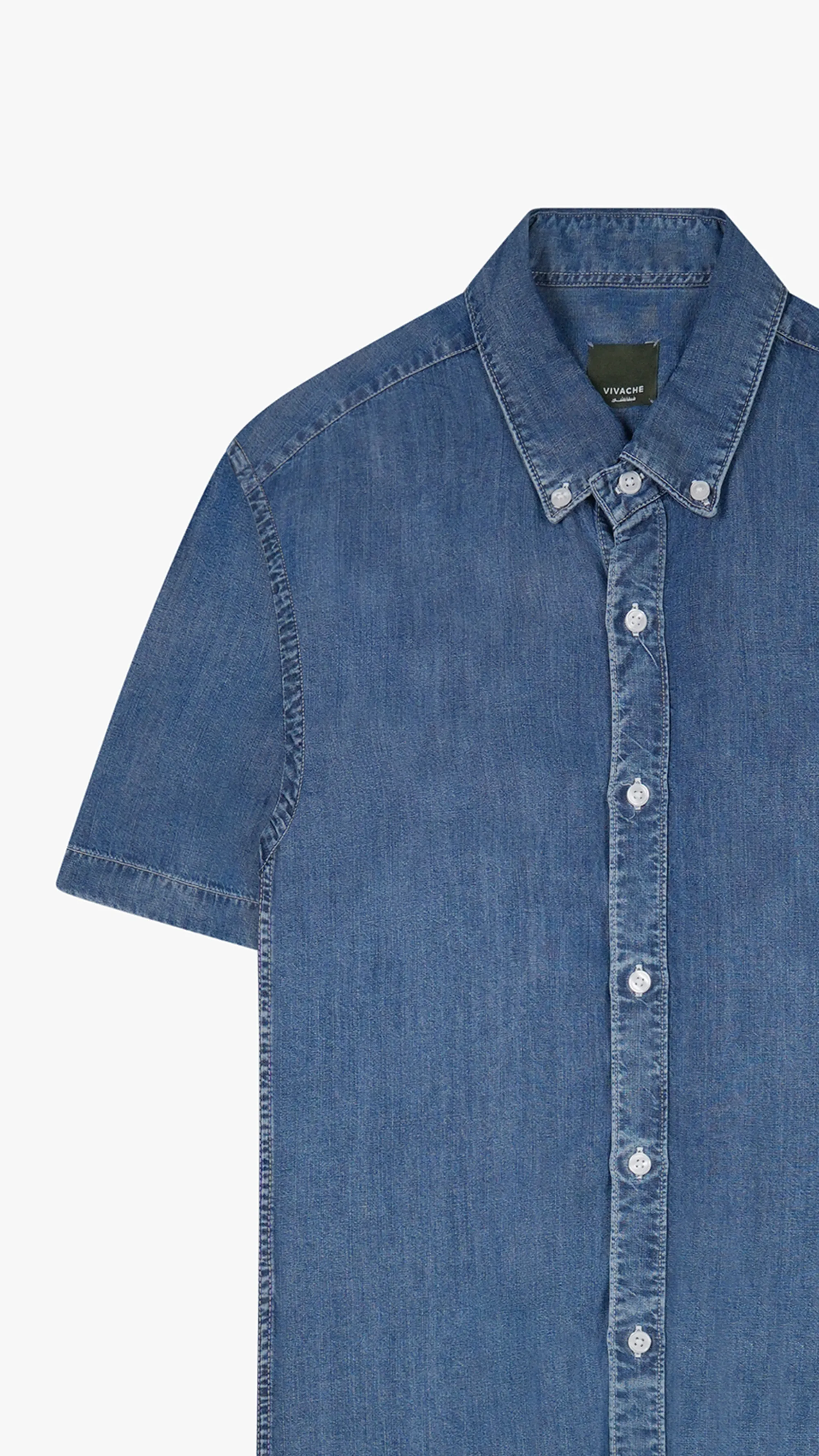 Short Sleeve Tencel Jeans Shirt
